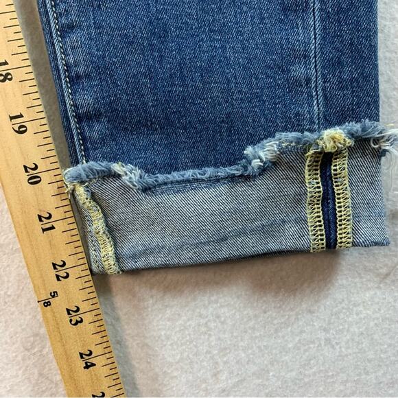 PILCRO by Anthropologie‎ Boyfriend Slim Cropped Jeans Raw Hem Cuffed READ - Picture 10 of 15